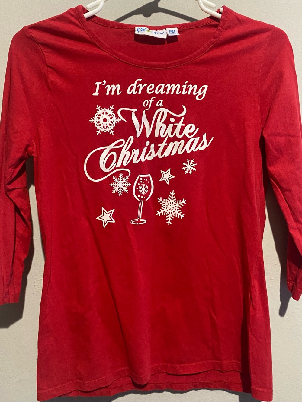 Red "I'm Dreaming of a White Christmas" Holiday Tee by Fresh Kiwi
